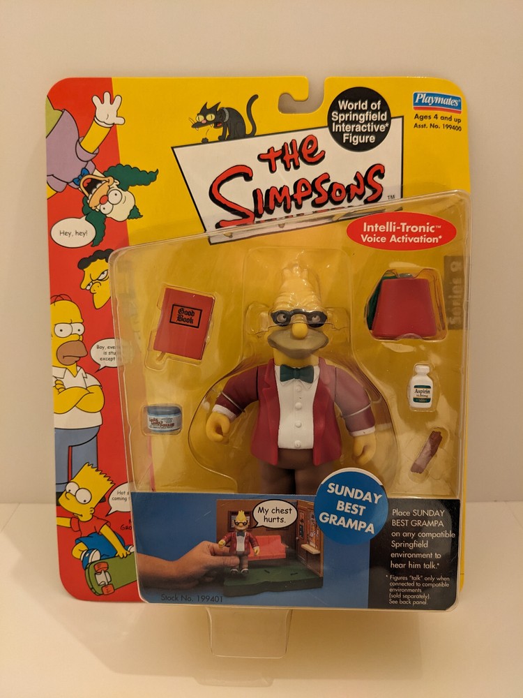 The Simpsons SUNDAY BEST GRAMPA SIMPSON Playmates Figure
