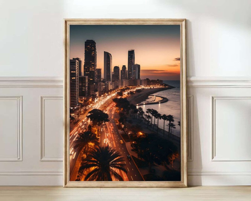 Tel Aviv Print Israel Poster Tel Aviv Wall Art Israel Print Skyline Tel Aviv