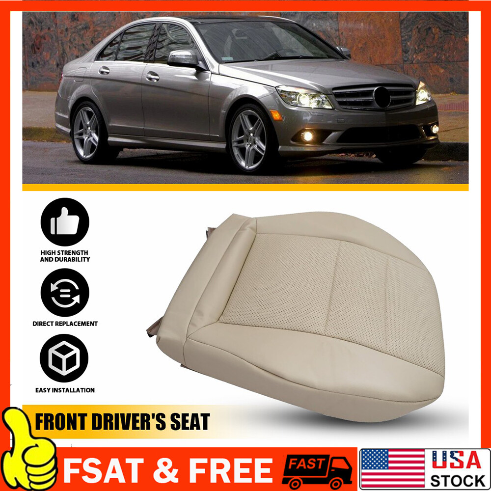 Driver Bottom Leather Seat Cover Tan For 2008-2014 Mercedes Benz C250 C300 C350