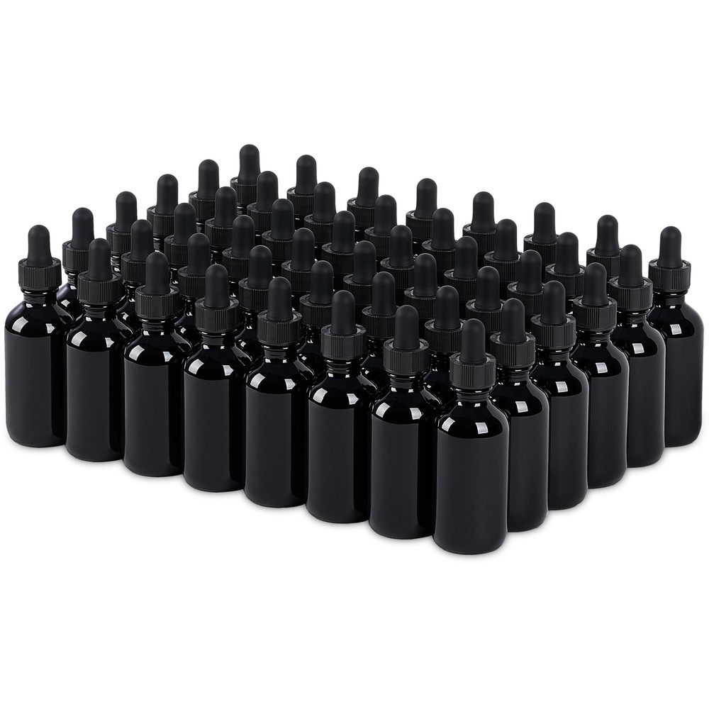 48 Pcs, 2oz Glass Dropper Bottle, Leakproof Tincture Bottles with Dropper, Bl...