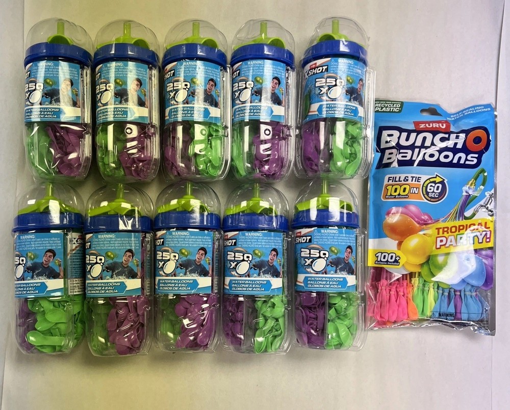 Zuru Water Balloons Lot Zuru Shot 250 (10 Packs) + Bunch O Balloons 100 Pack