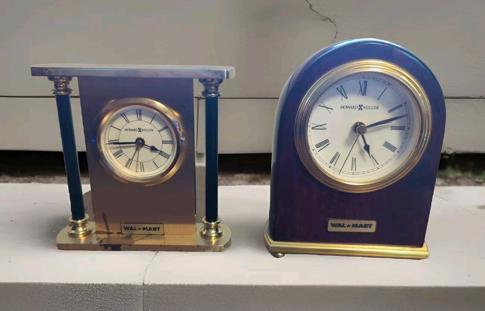 Lot Of 2 Howard Miller Alarm Clocks 613-487 613-621 Walmart Name Plaque See Desc