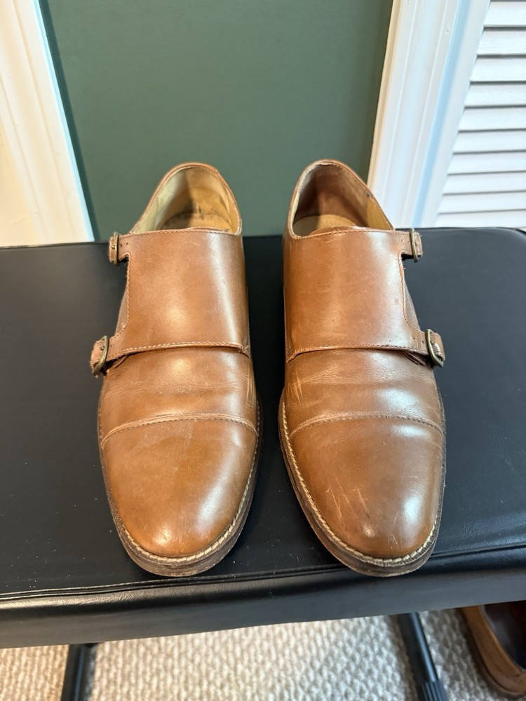 Cole Haan Grand OS Men's Monk Strap Dress Shoes Size 8M Leather Brown