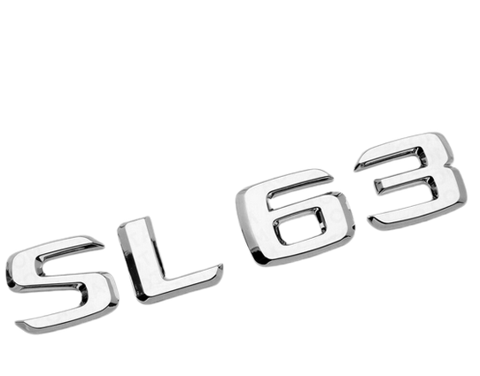 For SL63 Car Rear Sticker Trunk Emblem Boot Back Letters Silver Chrome