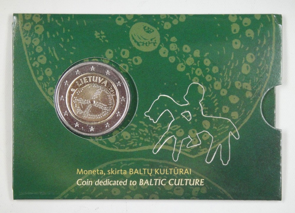 Lithuania Coin 2 Euro 2016 UNC, Baltische Kultur, An Original Card