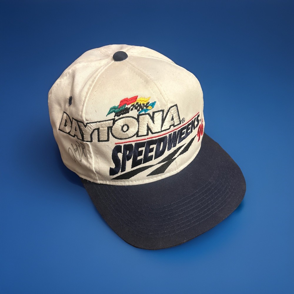 Vintage Daytona Speedweek Hat Cap Mens Snapback White NASCAR Racing 96’ Autograp
