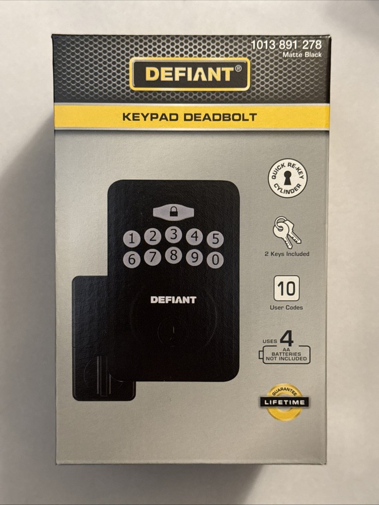 Defiant Radius Matte Black Single Cylinder Electronic Keypad Deadbolt