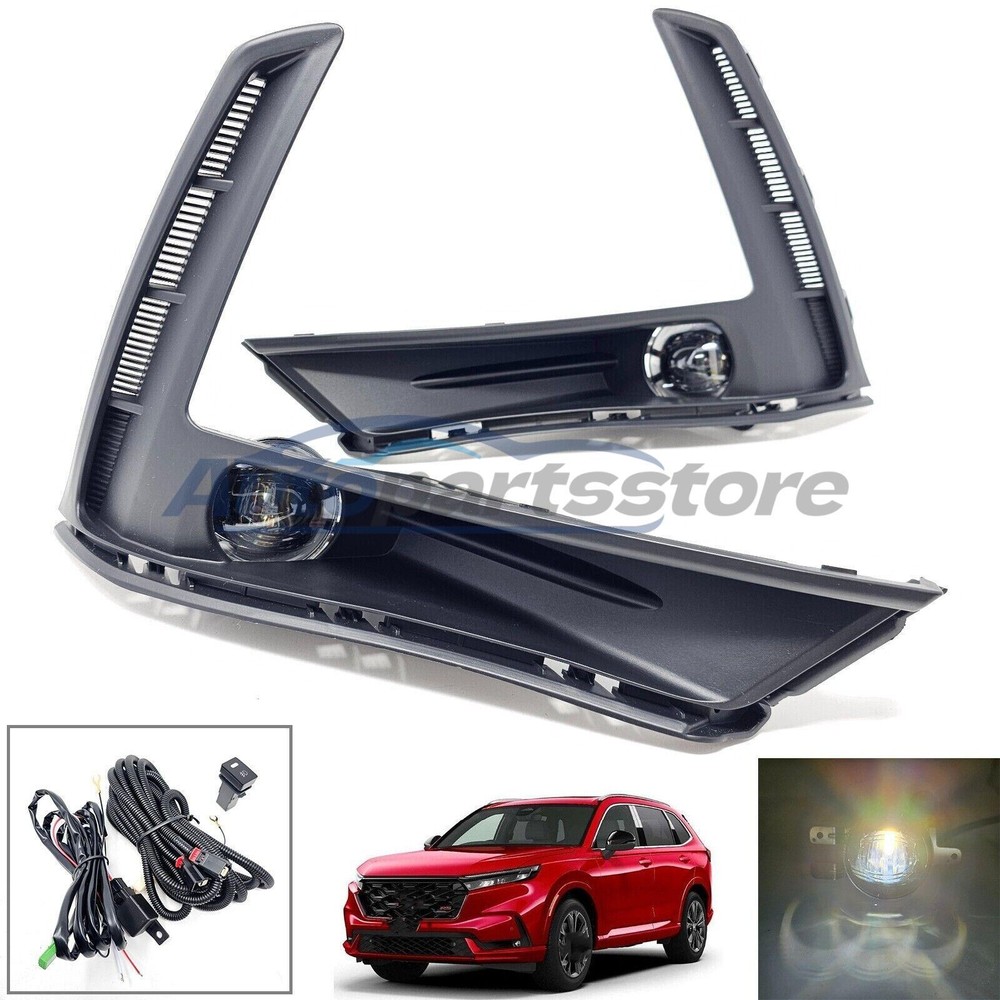 LED Fog Lights Kit For 2023 2024 Honda CR-V CRV w/ Switch Wire Bezel 6000K White