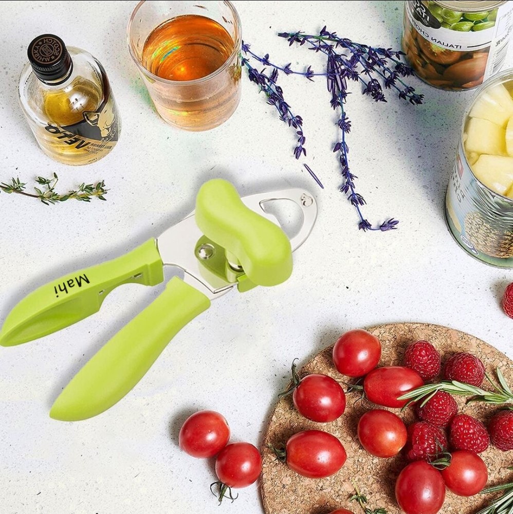 LIMITED TIME DEAL !! MAHI Can opener Manual - 4 in1  Stainless Steel Can Open-image