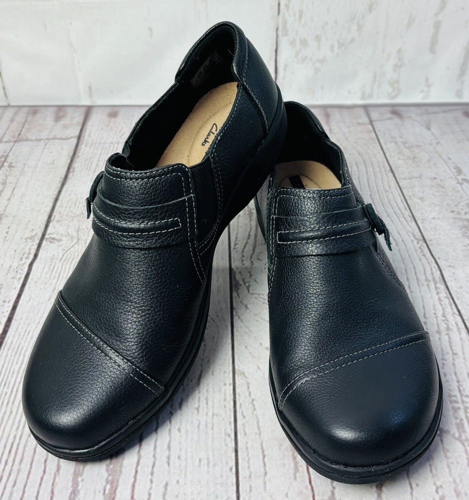 Clarks Cheyn Madi Slip-on Loafers Shoes Women’s Size 8 M Black Leather