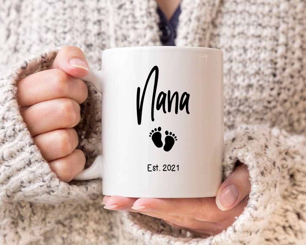 Nana Est Coffee Mug Pregnancy Announcement Coffee Mug Custom Gift To Announce