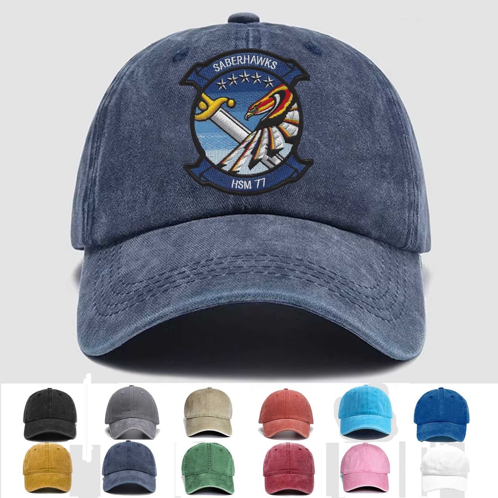 Custom Embroidered Hat HSM-77 Helo Maritime Squadron, Veteran Cap, Trucker Hat