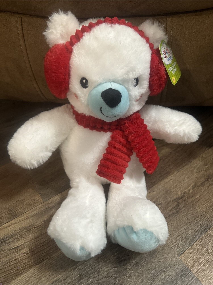 Spark Polar Bear Plush Stuffed Animal Rattles Crinkle Ears