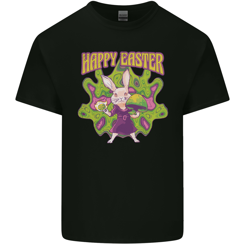 Trippy Easter Magic Mushrooms LSD Mens Cotton T-Shirt Tee Top