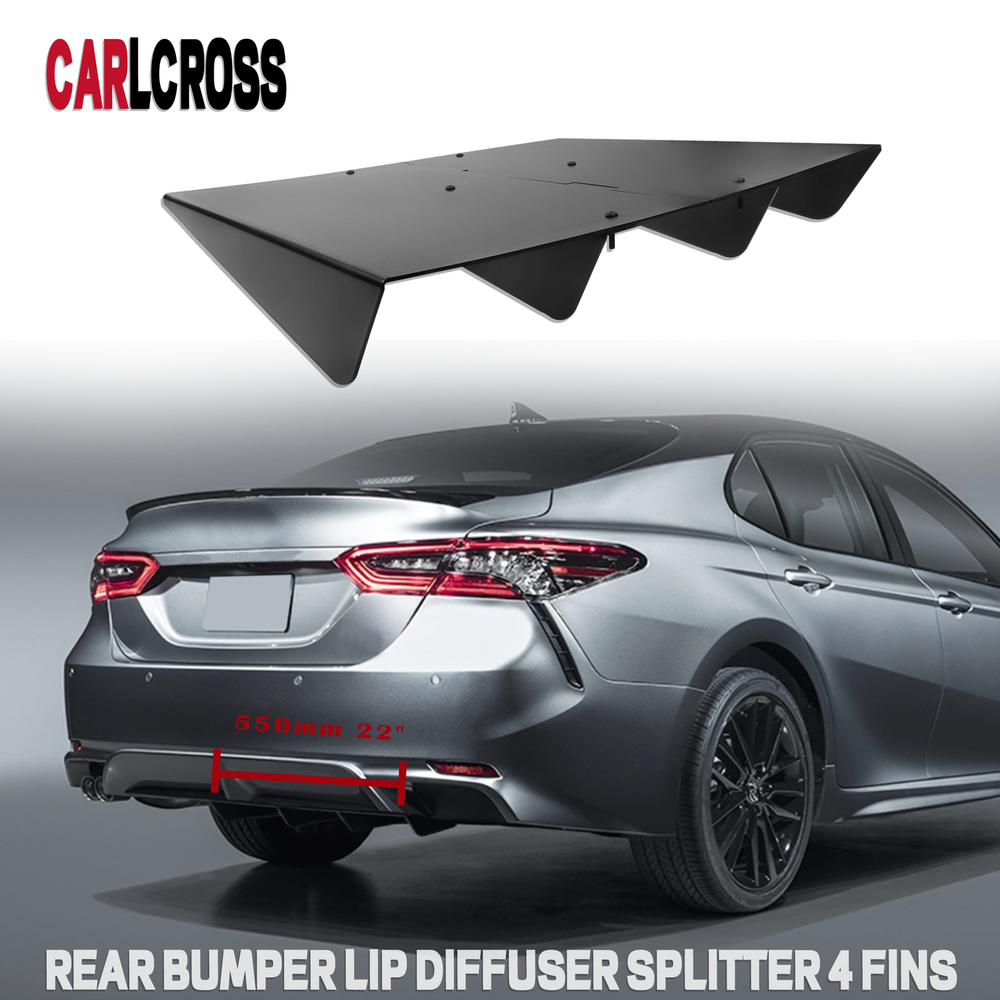 22x20 Black Rear Bumper Lip Diffuser with 4 Fins for Toyota Scion