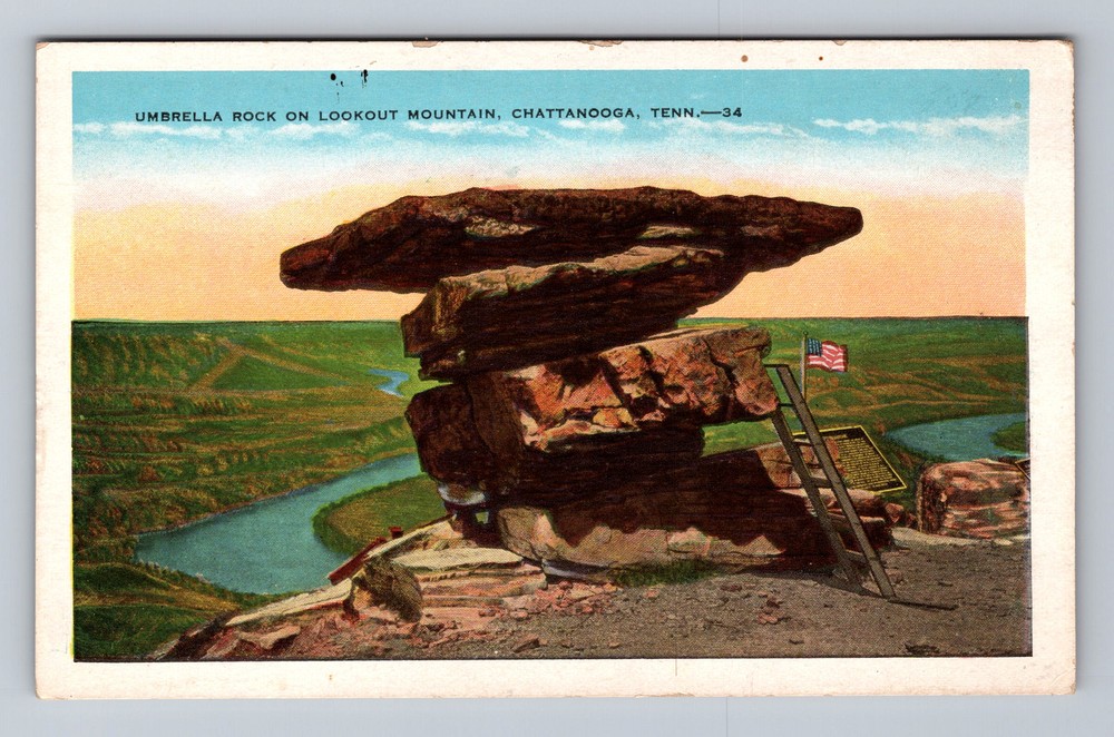 Chattanooga TN Tennessee Umbrella Rock Lookout Mountain Vintage Postcard
