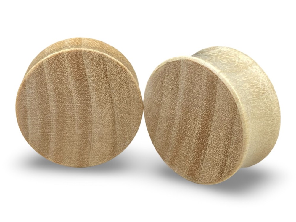 Pair of Crocodile Wood Double Flare Plugs organic gauges PICK SIZE