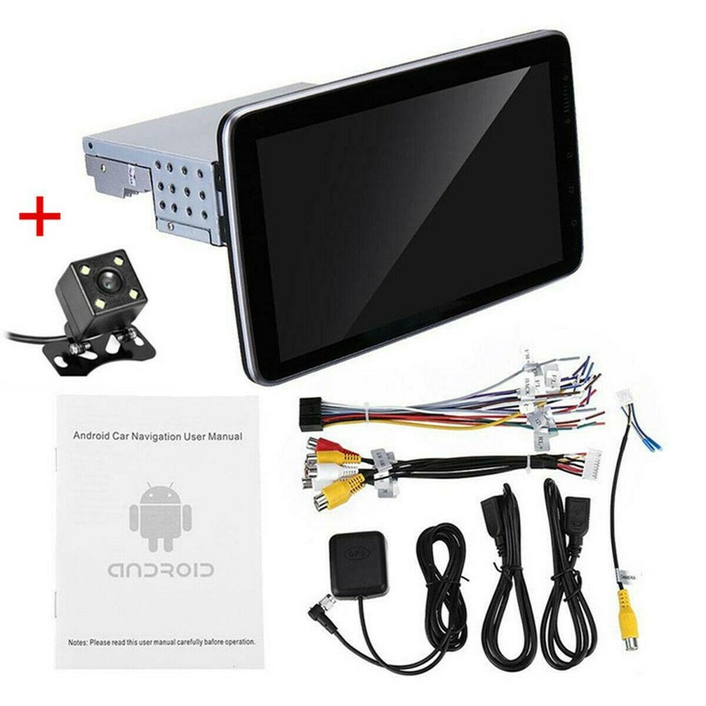 10-in-1 Android 9.1 Car Stereo with GPS Navi WiFi BT FM and 4LED Camera
