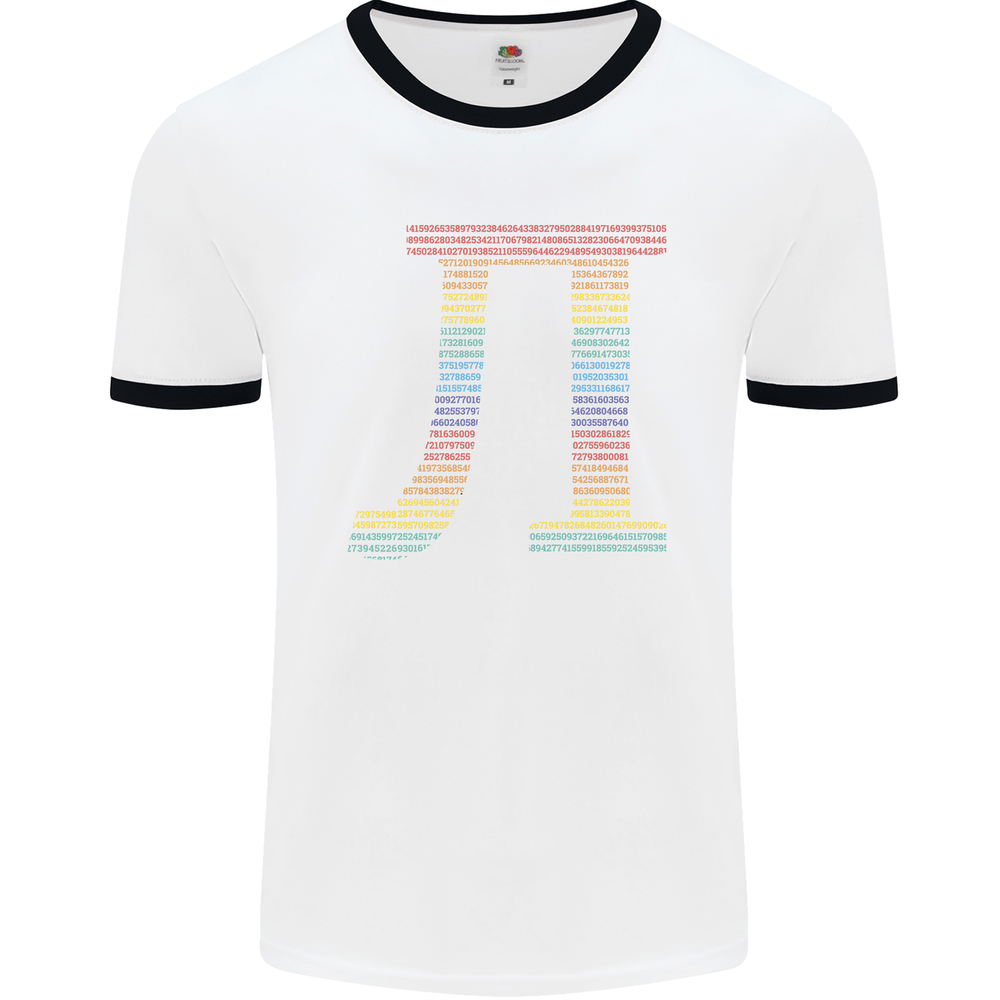 Rainbow Pie Day Maths Mathematics LGBT Mens Ringer T-Shirt