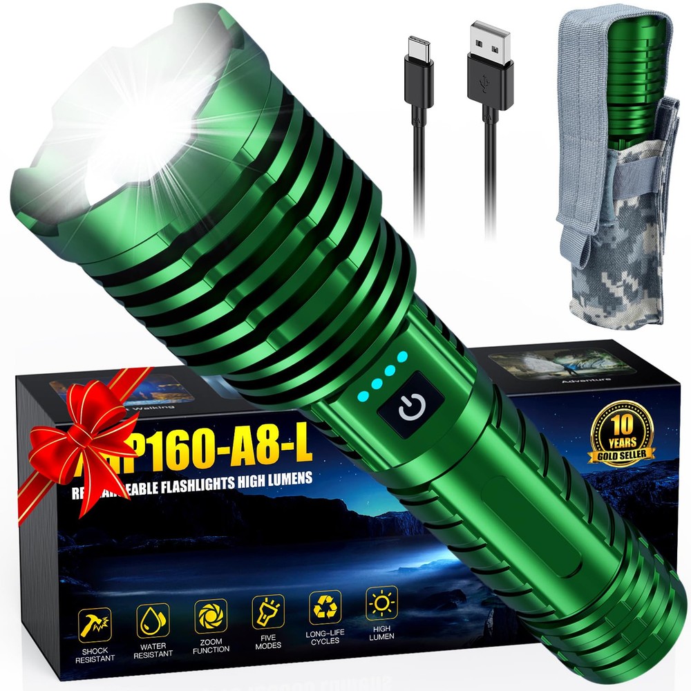 Super Bright 2400000 Lumens Rechargeable LED Flashlight Bat