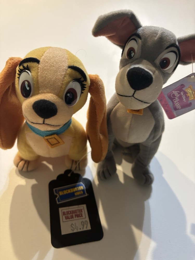 Disney Lady and the Tramp Classic Collection Plush Applause BLOCKBUSTER HANG TAG
