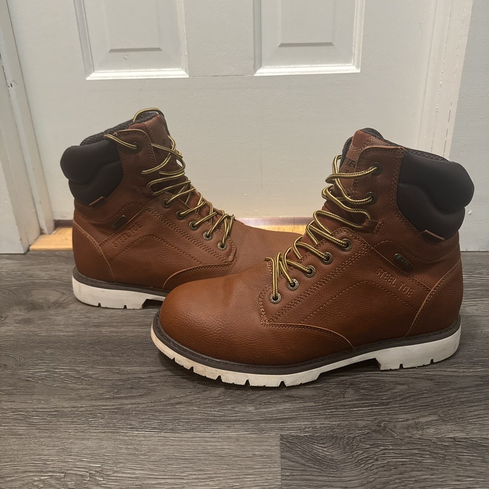 Hitec Steel Toe Waterproof Brown Work Boots XT Lace Up Shoes