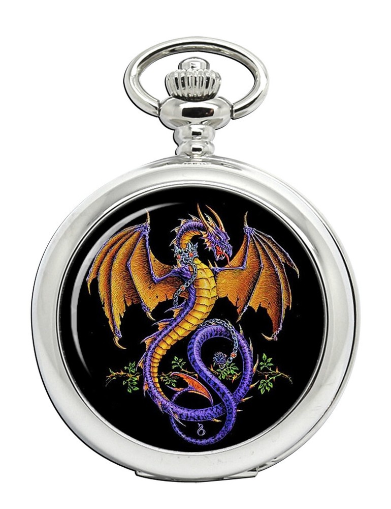 Wyverex Alchemy Dragon Engraved Vintage Pocket Watch
