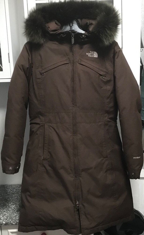 The NORTH FACE Womens Brown Goose Down Puffer Parka Coat sz.S/P
