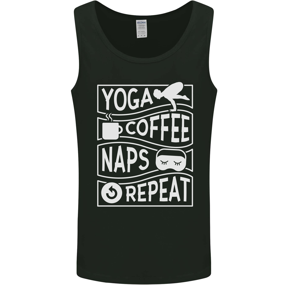 Yoga Coffee Naps Repeat Funny Mens Vest Tank Top