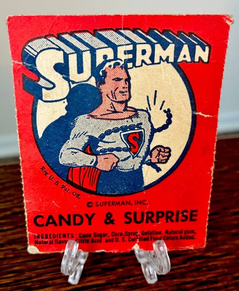 1940 SUPERMAN PREMIUM COUPON CARD LEADER NOVELTY & CANDY CO RARE VINTAGE-image
