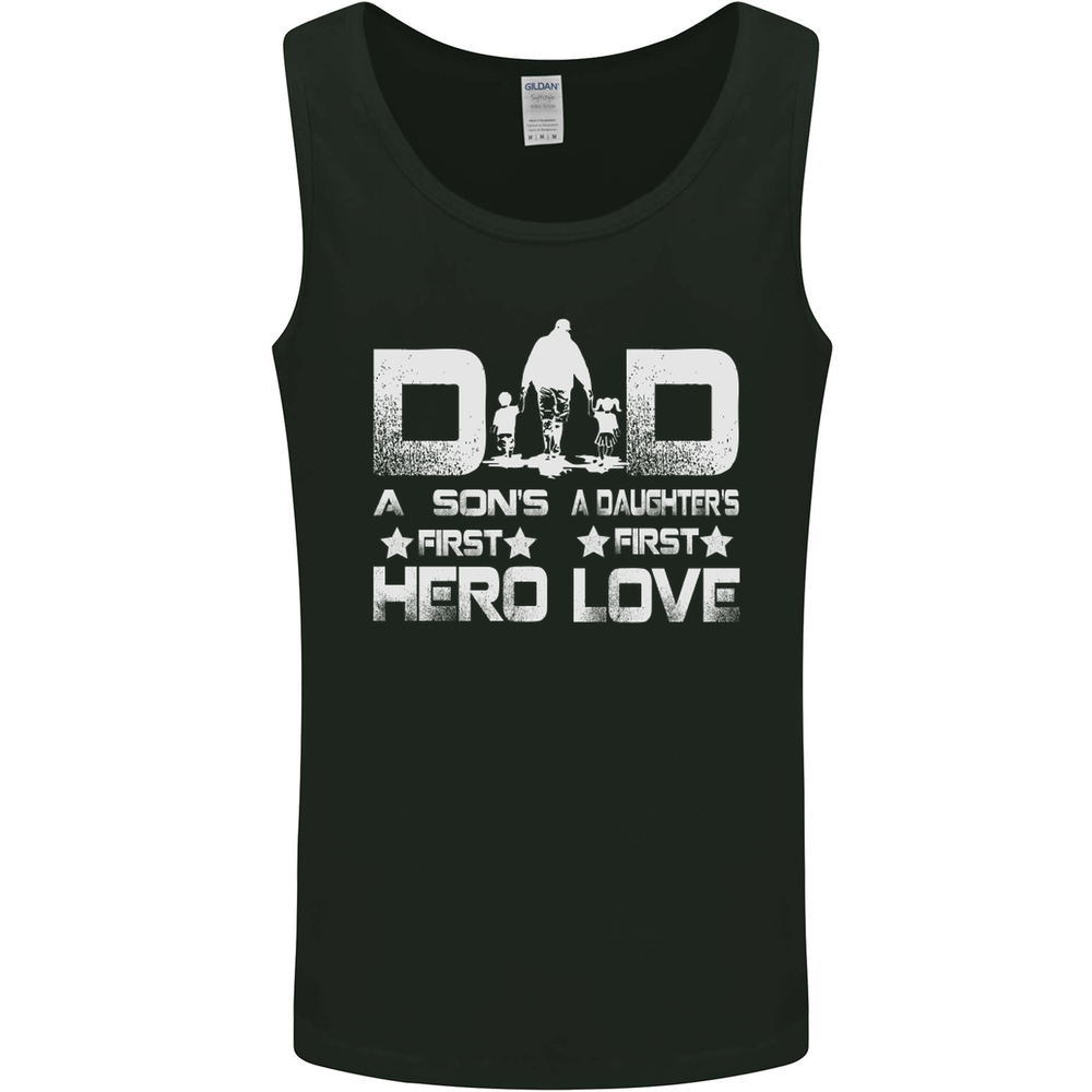 Fathers Day Son Hero Daughter Love Dad Mens Vest Tank Top-image