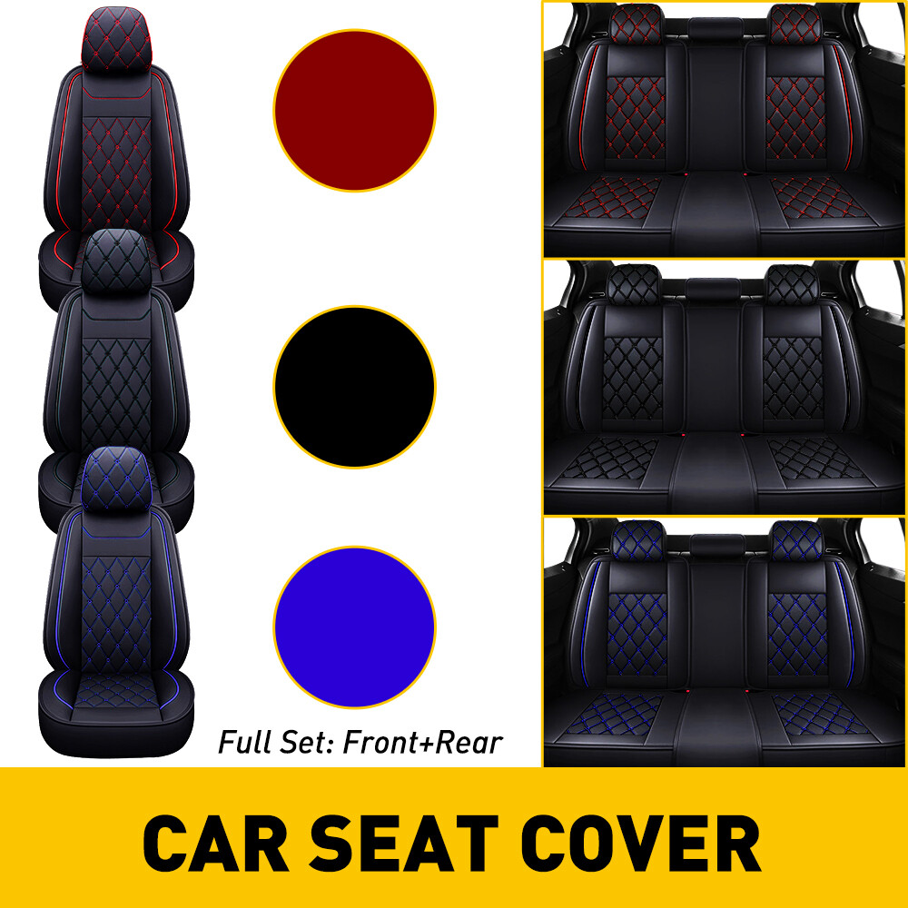 5Seat Front Car Leather Seat Cover For Chevy Sierra GMC Silverado Black/Red/Blue