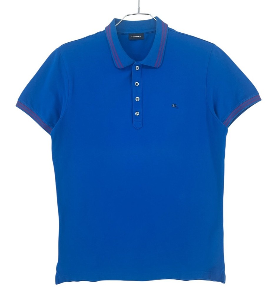 Diesel Men Casual Blue Polo Shirt T-Shirt Size L