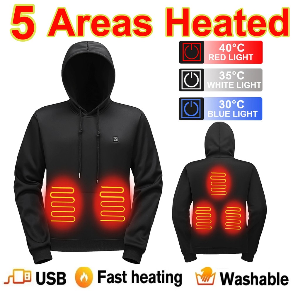 Men Women Winter Warm Heated Clothes Heat Jacket Heating Hoodies Heating Sweater