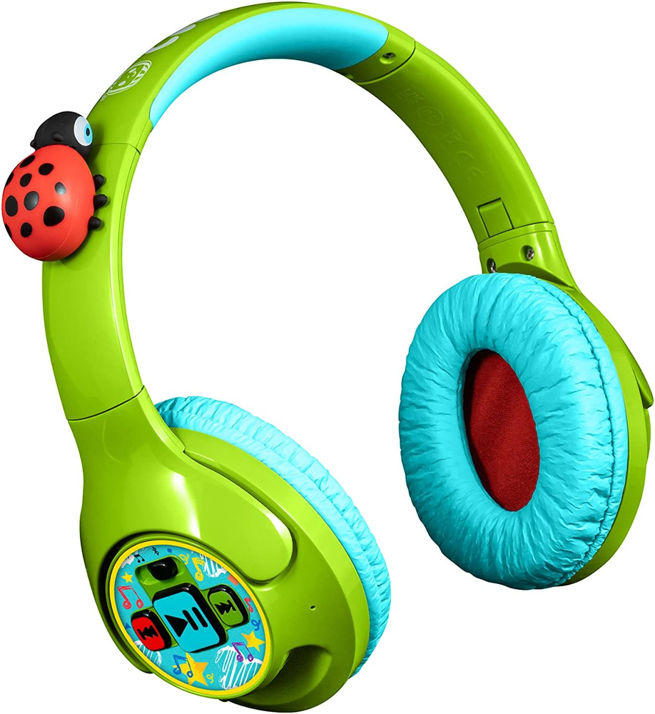 Cocomelon Bluetooth Toddler Headphones with Built-In Kids Music and Volume Limiting