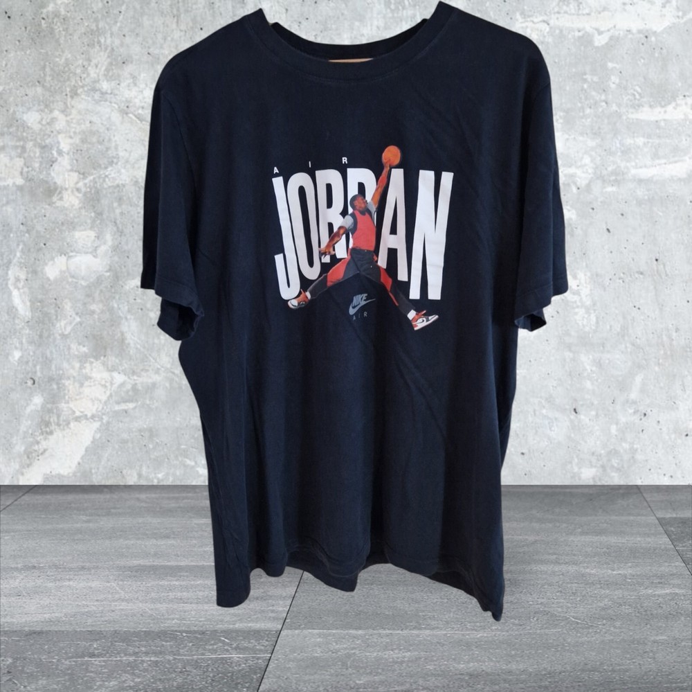 Nike Air Jordan Michael Jordan Y2K T-Shirt Men's XL Black  Cotton Short Sleeve