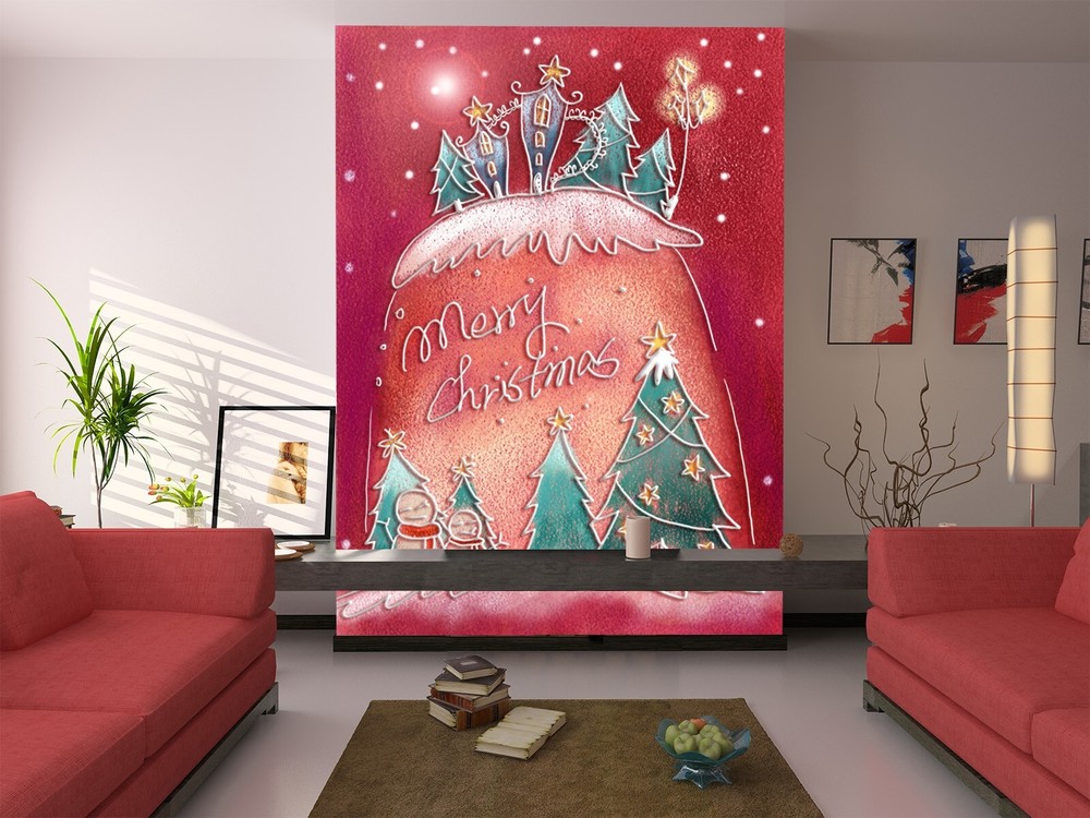 3D Christmas Cake Wallpaper Self-Adhesive Removable Wall Mural ZHUA49829