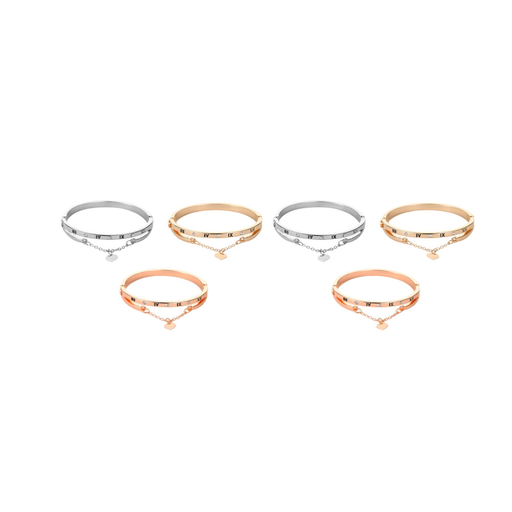 3pcs Bracelets Elegant Women Bracelet Engraved Roman Numeral Bracelet