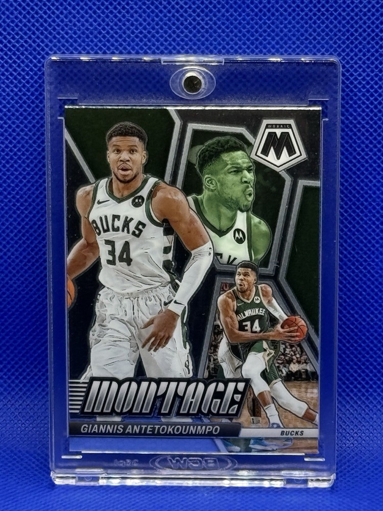 Giannis Antetokounnmpo RARE SILVER TRIPLE IMAGE MONTAGE SP Non-Auto INSERT BUCKS