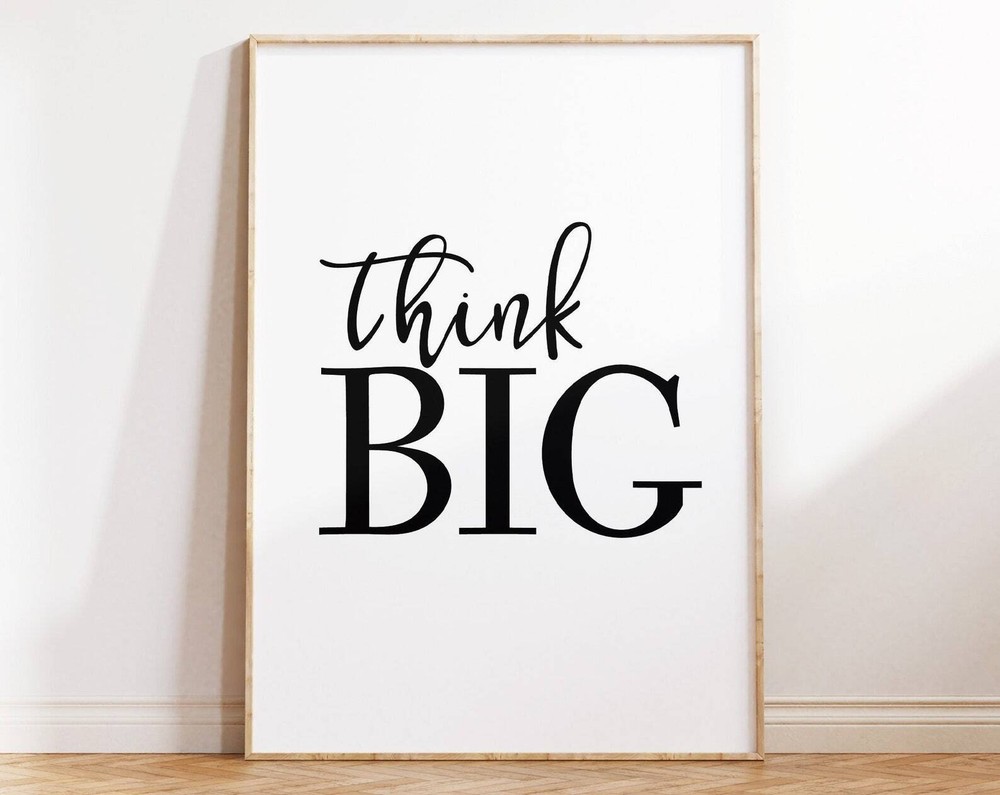 Think Big Office Decor Motivational Office Wall Art Printable Wall Art
