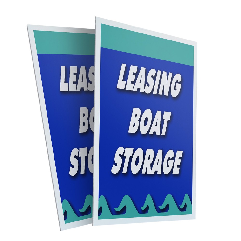 Leasing Boat Storage 24x36 2-Pack Plastic Store Signs or Decals