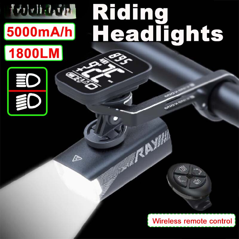 Wireless Control Bicycle Headlight High Capacity Waterproof Strong Beam