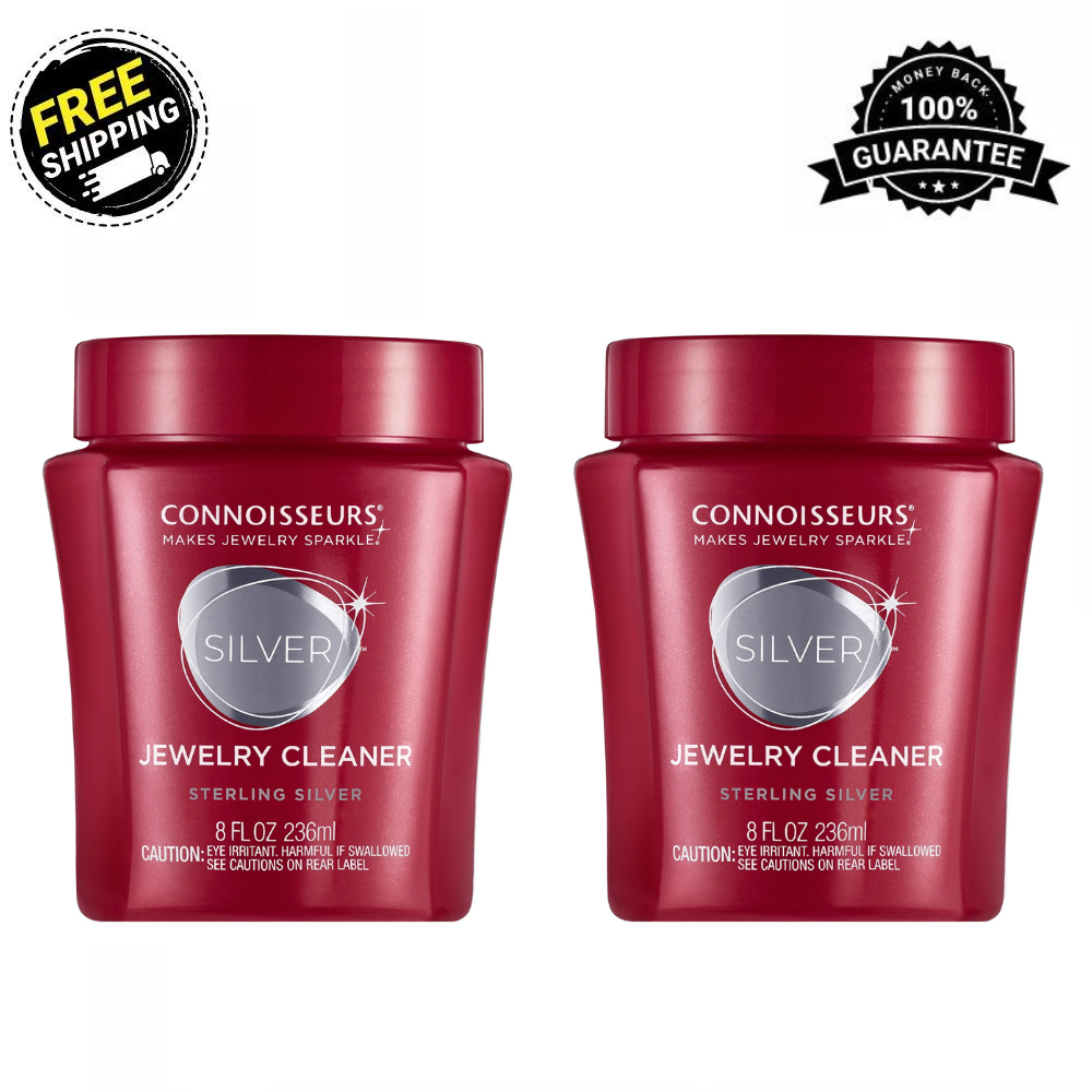 2Pack Connoisseurs Silver Jewelry Cleaner Liquid Dip in Red Jar