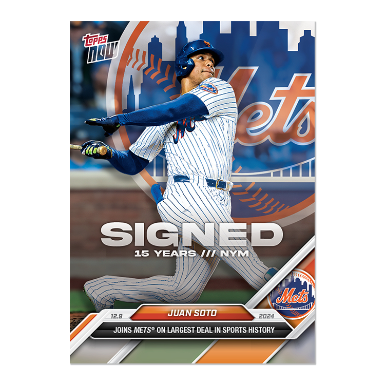 PRESALE Juan Soto #OS-8  2024 MLB Topps NOW First New York Mets Rookie Card-image