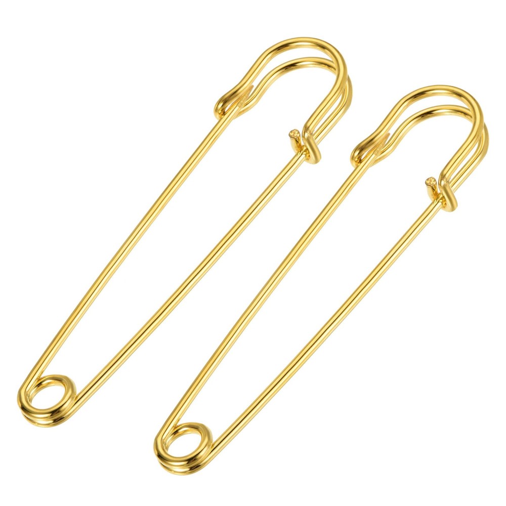 40 Gold Tone 3.15-Inch Safety Pins for Sewing Crafts & Clothing