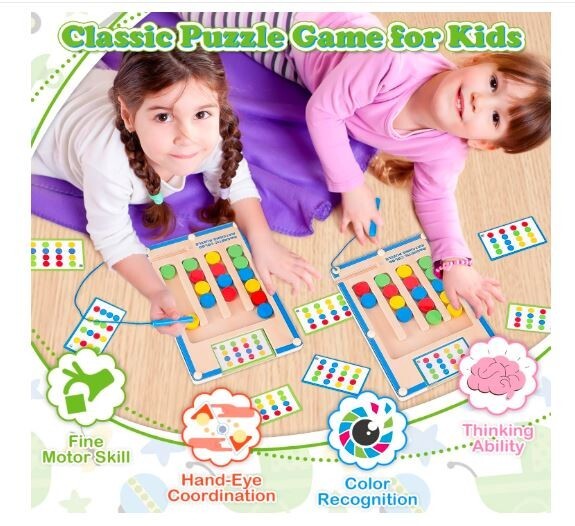 Magnetic Wooden Puzzle Toy for Kids Montessori Learning