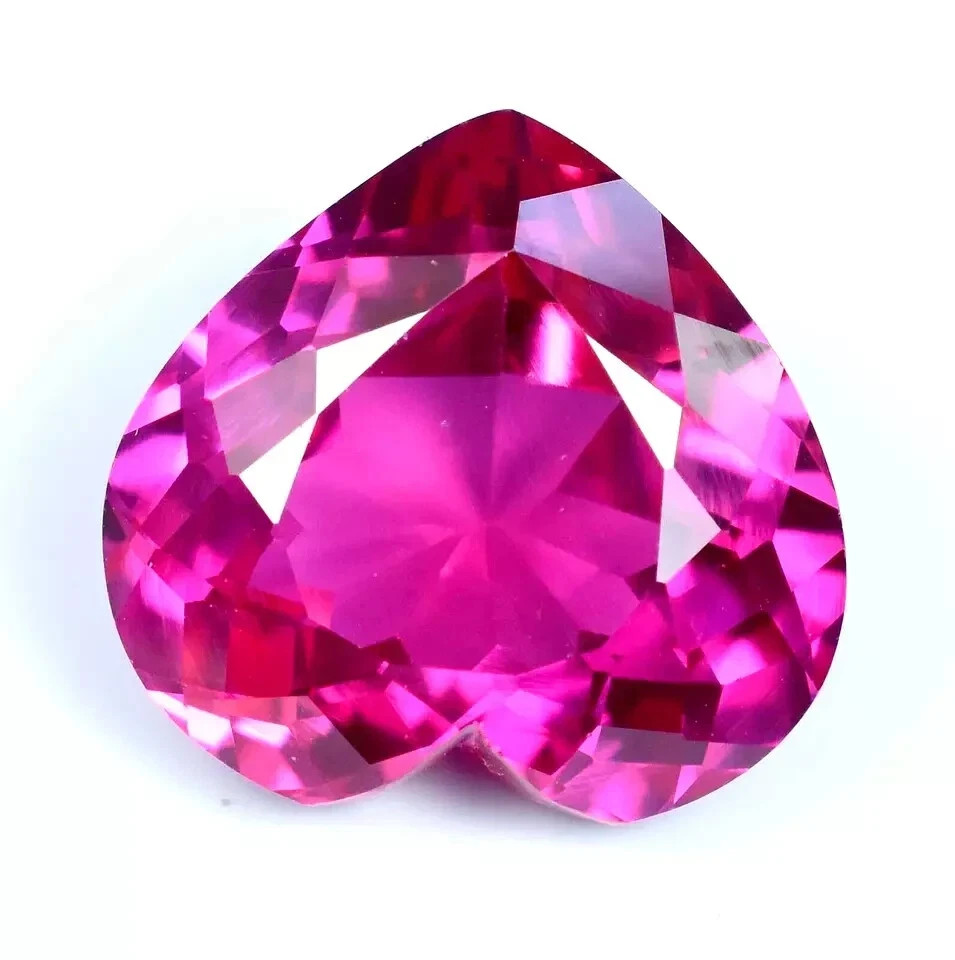 35 Ct Certified Natural Mogok Pink Ruby Heart Cut Flawless Loose Gemstone