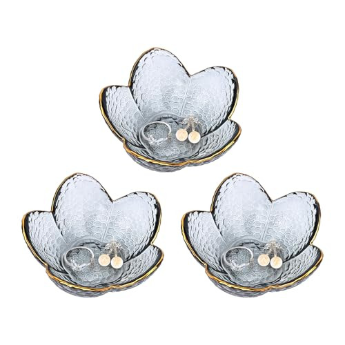 Elegant 3-Piece Grey Glass Jewelry Tray for Necklaces & Bracelets Display