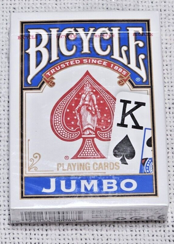 Bicycle Cards Jumbo Face Standard Size Blue sealed 1 Deck New Easy To Read