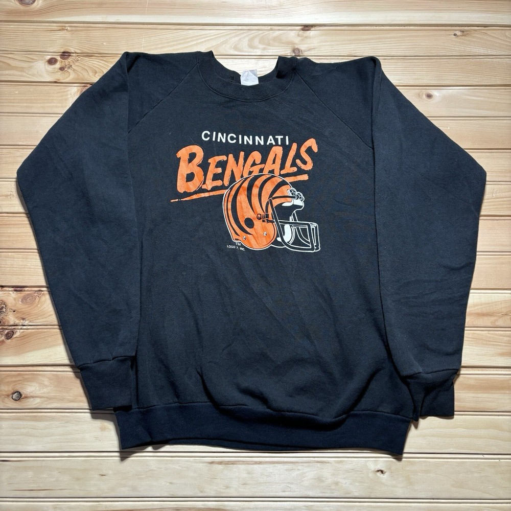 Vintage 80s Cincinnati Bengals NFL Spellout Crewneck Sweatshirt Size M/L